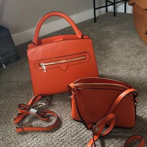 Two orange purses